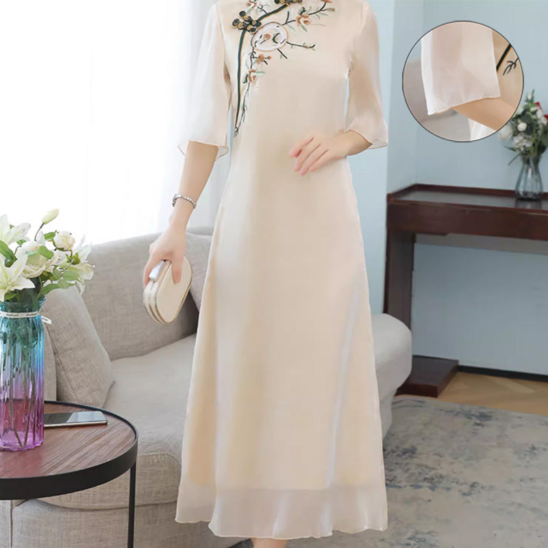 Casual Loose Half Sleeve Cheongsam Dress