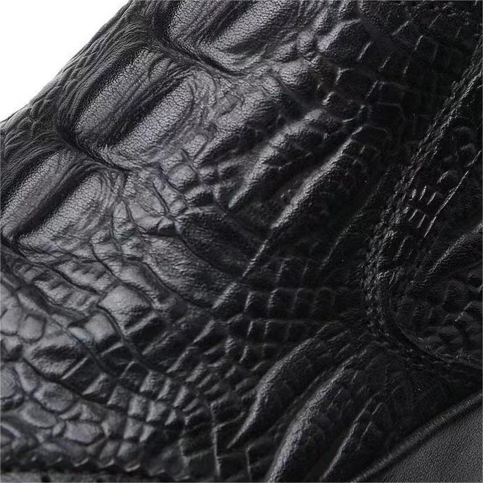 Men's Casual Breathable Crocodile Pattern Synthetic Leather Shoes