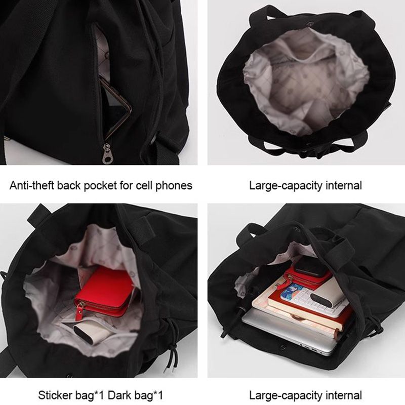 Drawstring Closure Lightweight Backpack for Single or Double Shoulder Use