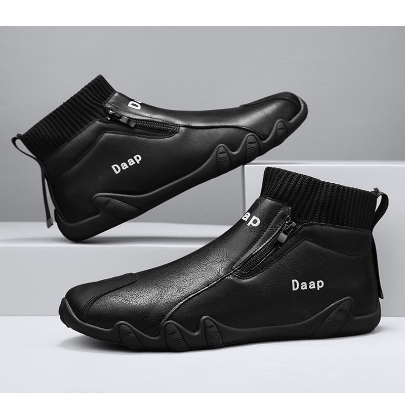 Men’s Supple High-top Casual Leather Shoes