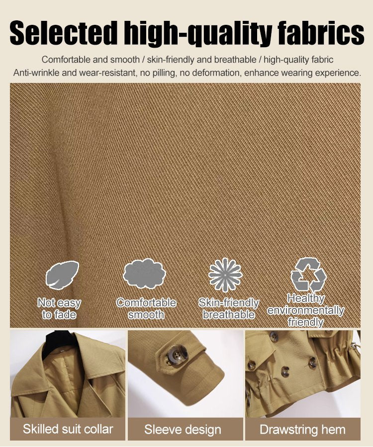 🔥45%OFF🔥Korean Style Short Fashion Trench Coat🧥🍂