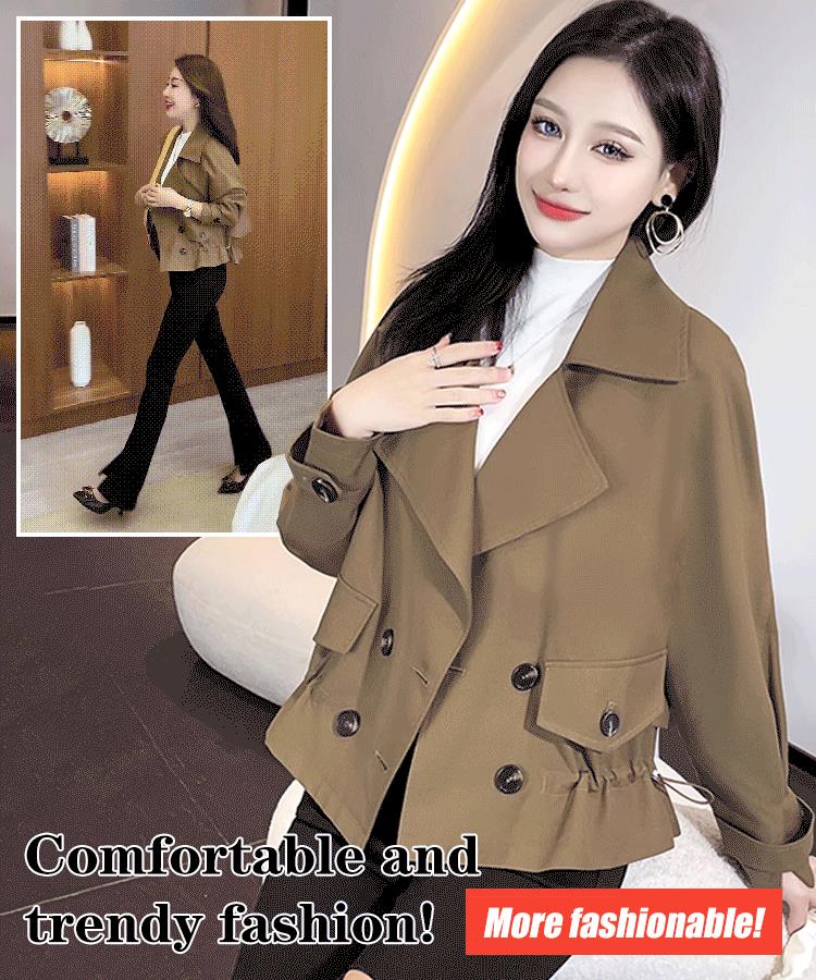 🔥45%OFF🔥Korean Style Short Fashion Trench Coat🧥🍂